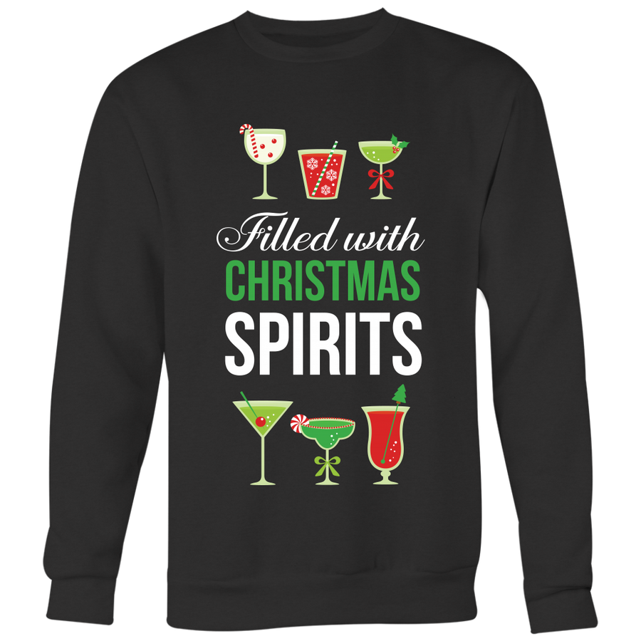 Filled With Christmas Spirits - Crewneck Sweatshirt - Lushy Wino