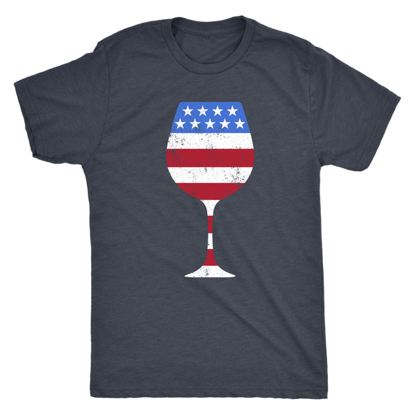 American Flag Wine Glass - Classic Tee - Lushy Wino