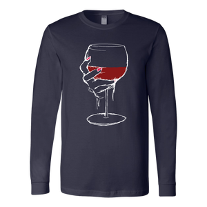 Large Glass of Bold Red Wine - Long Sleeve - Lushy Wino