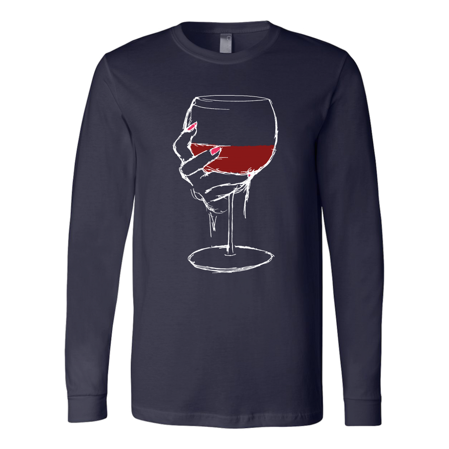 Large Glass of Bold Red Wine - Long Sleeve - Lushy Wino