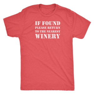 If Found Please Return to the Nearest Winery - Classic Tee - Lushy Wino