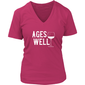 Ages Well - V-Neck Tee - Lushy Wino