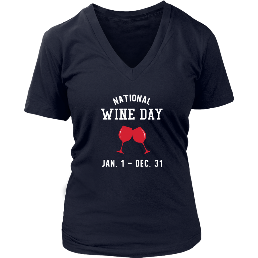 National Wine Day - V-Neck Tee - Lushy Wino