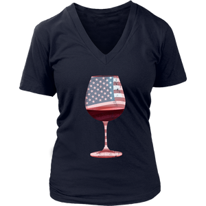 Wine for America - V-Neck Tee - Lushy Wino