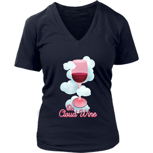 On Cloud Wine - V-Neck Tee - Lushy Wino