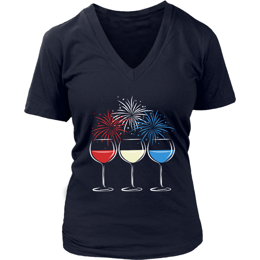Red, White & Blue - V-Neck Tee - Lushy Wino