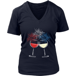 Cheers to Freedom - V-Neck Tee - Lushy Wino