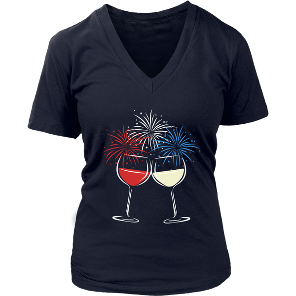 Cheers to Freedom - V-Neck Tee - Lushy Wino