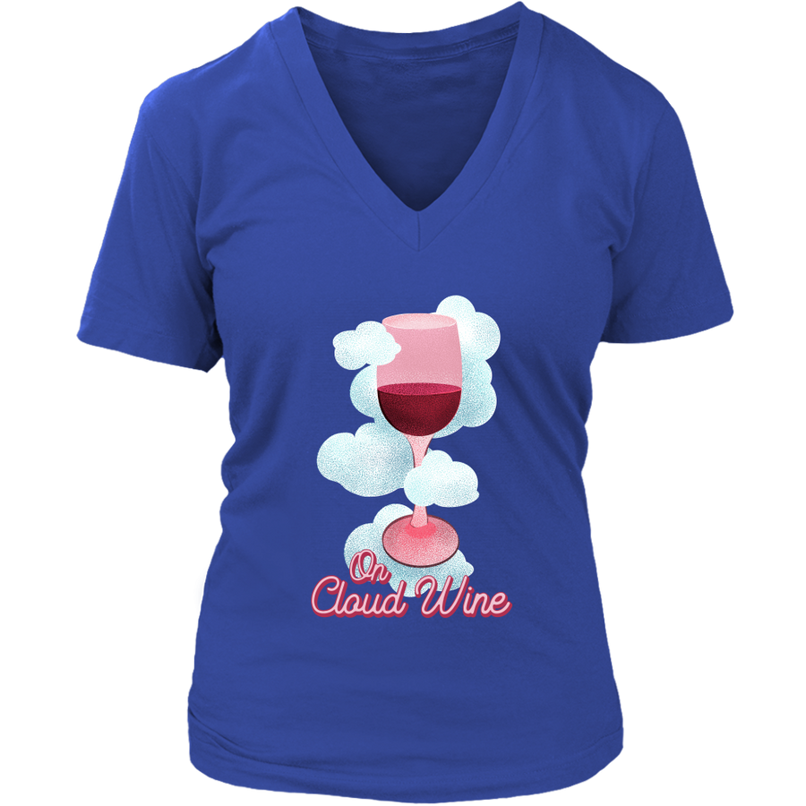 On Cloud Wine - V-Neck Tee - Lushy Wino
