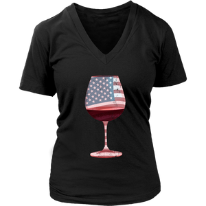 Wine for America - V-Neck Tee - Lushy Wino