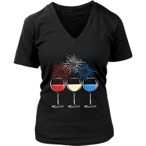 Red, White & Blue - V-Neck Tee - Lushy Wino