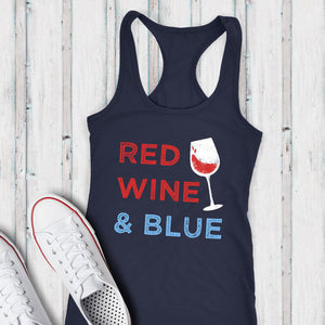 Red Wine & Blue - Tank Top - Lushy Wino