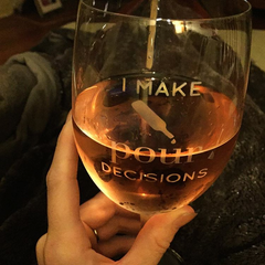 I Make Pour Decisions - 16 Ounce Stem Wine Glass - Lushy Wino