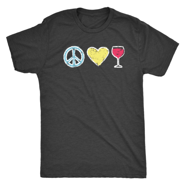 Peace, Love, Wine - Classic Tee - Lushy Wino