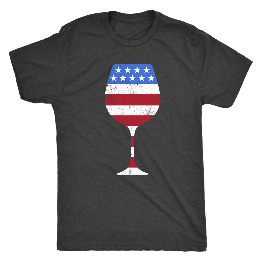 American Flag Wine Glass - Classic Tee - Lushy Wino