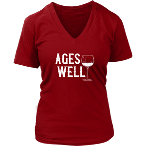 Ages Well - V-Neck Tee - Lushy Wino